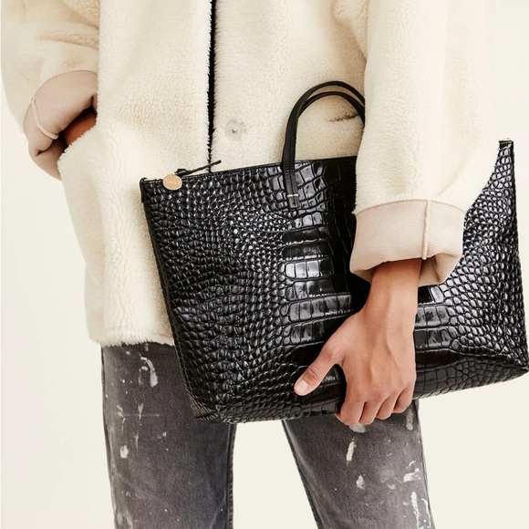 Clare V Handbags - CLARE V. BLACK CROC ATTACHÉ BAG